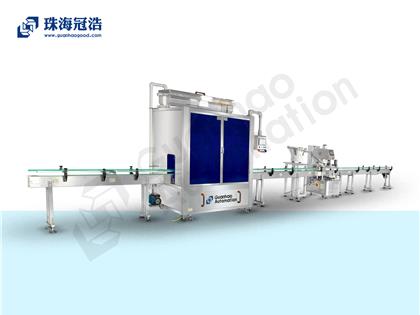 自動16頭醫(yī)用鹽水防腐灌裝、旋蓋生產(chǎn)線